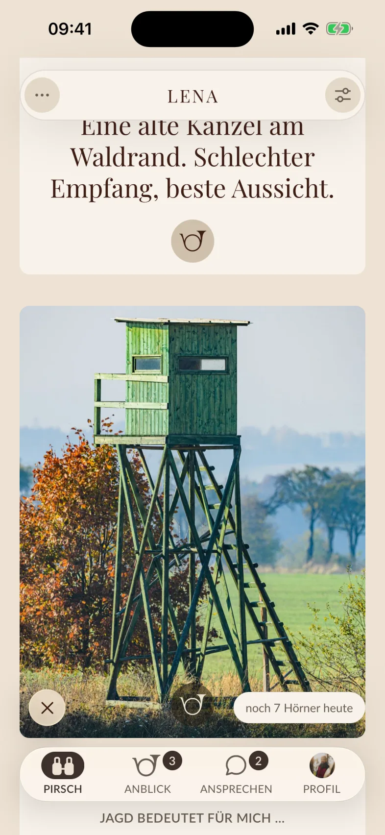 Die App in der hellen Ansicht: eine Antwort auf eine Frage im Feed